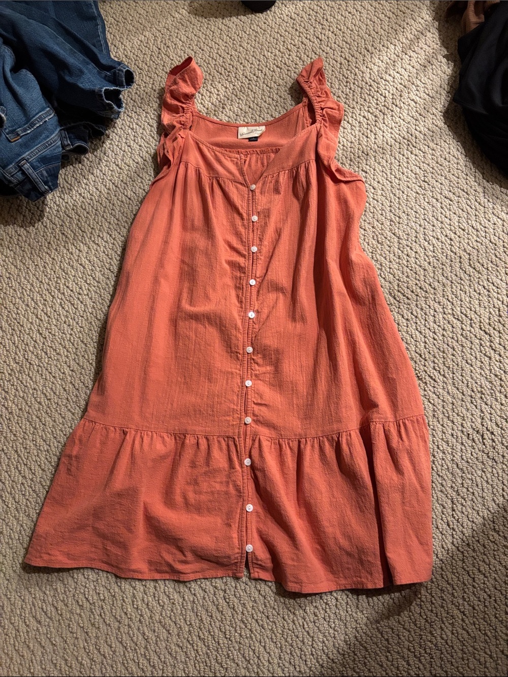 Universal Thread Coral Button-Front Sundress